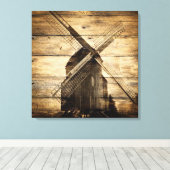 Toile ferme primitive de bois de grange moulin à vent de (Insitu (Plancher de Bois))