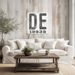 Toile Ferme Russe State Code postal Delaware<br><div class="desc">Ce panneau rustique est une façon simple de montrer votre amour pour la maison. Le code postal peut être personnalisé avec n'importe quel code postal dans l'état. Fait un grand cadeau. Créé par Simply Farmhouse Press.</div>