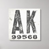 Toile Ferme Rustic State Code postal Alaska (Recto)