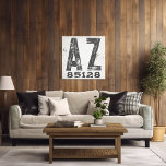 Toile Ferme Rustic State Code postal Arizona<br><div class="desc">Ce panneau rustique est une façon simple de montrer votre amour pour la maison. Le code postal peut être personnalisé avec n'importe quel code postal dans l'état. Fait un grand cadeau. Créé par Simply Farmhouse Press.</div>