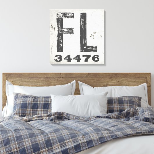 Toile Ferme Rustic State Zip Code Floride (Insitu(Chambre))
