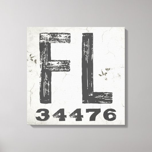 Toile Ferme Rustic State Zip Code Floride (Recto)