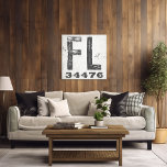 Toile Ferme Rustic State Zip Code Floride<br><div class="desc">Ce panneau rustique est une façon simple de montrer votre amour pour la maison. Le code postal peut être personnalisé avec n'importe quel code postal dans l'état. Fait un grand cadeau. Créé par Simply Farmhouse Press.</div>