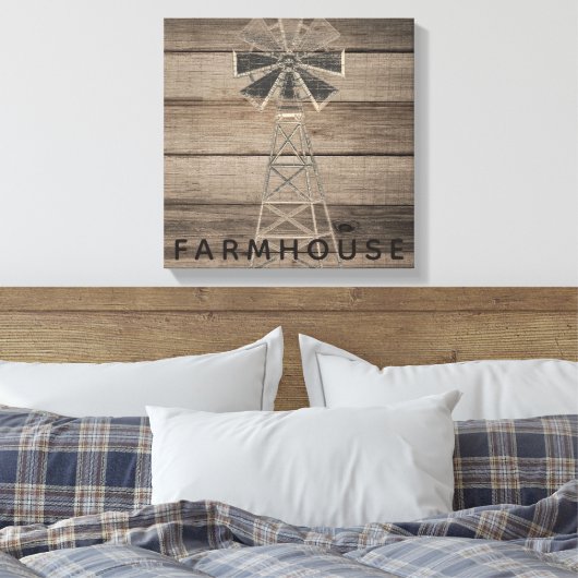Toile Ferme Rustique Bois Patiné Pays Wind Mill (Insitu(Chambre))