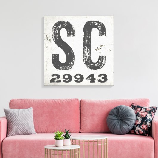 Toile Ferme Rustique State Code postal Caroline du Sud (Insitu(Salon))