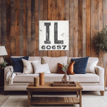 Toile Ferme Rustique State Code postal Illinois<br><div class="desc">Ce panneau rustique est une façon simple de montrer votre amour pour la maison. Le code postal peut être personnalisé avec n'importe quel code postal dans l'état. Fait un grand cadeau. Créé par Simply Farmhouse Press.</div>