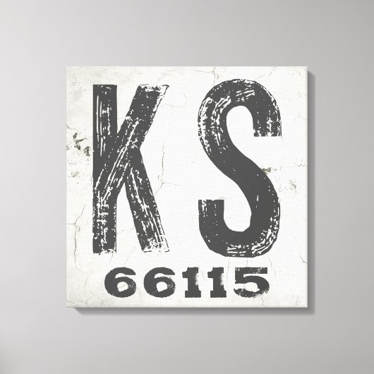 Toile Ferme Rustique State Code postal Kansas (Recto)