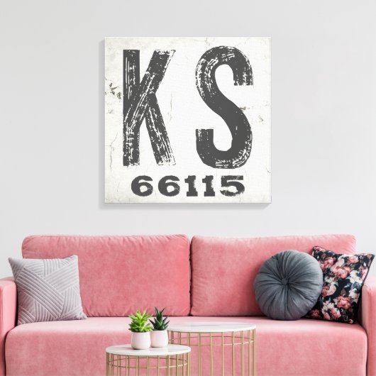 Toile Ferme Rustique State Code postal Kansas (Insitu(Salon))