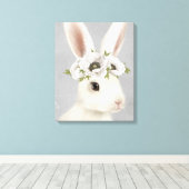 Toile ferme vintage moderne lapin blanc (Insitu (Plancher de Bois))