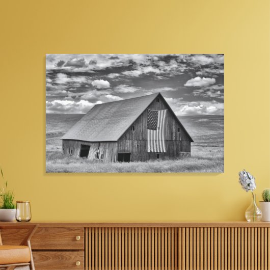 Toile Fermes | BW American Flag Barn Scene (Insitu(Salon))