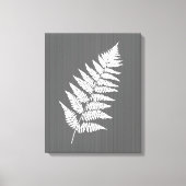 Toile Fern Frond, Blanc sur Gris de Charbon / Gris (Recto)