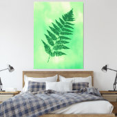 Toile Fern Frond, Vert sur une aquarelle Arrière - plan  (Insitu(Chambre))