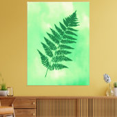 Toile Fern Frond, Vert sur une aquarelle Arrière - plan  (Insitu(Salon))