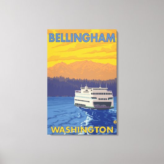 Toile Ferry and Mountains - Bellingham, Washington (Recto)