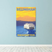 Toile Ferry and Mountains - Bellingham, Washington (Insitu (Plancher de Bois))
