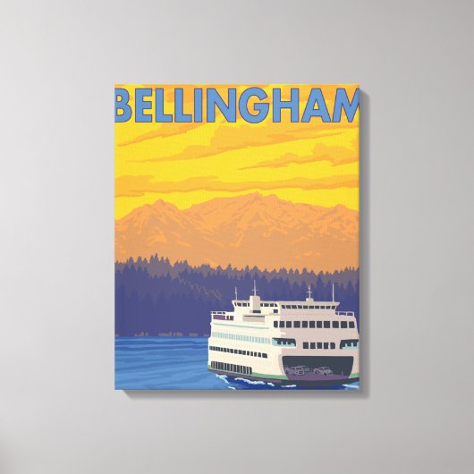 Toile Ferry and Mountains - Bellingham, Washington (Recto)