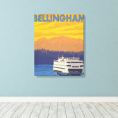 Toile Ferry and Mountains - Bellingham, Washington (Insitu (Plancher de Bois))