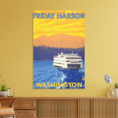 Toile Ferry and Mountains - Friday Harbour, Washington (Insitu(Salon))