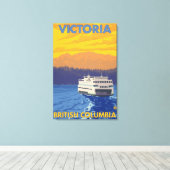 Toile Ferry and Mountains - Victoria, C.-B. Canada (Insitu (Plancher de Bois))