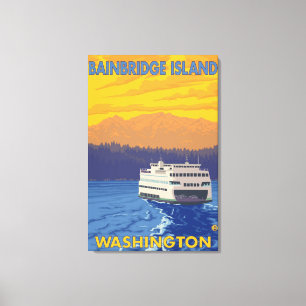 Toile Ferry et montagnes - île de Bainbridge, WA
