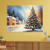 Toile Festif Cabine neige avec sapin de Noël (Insitu(Salon))