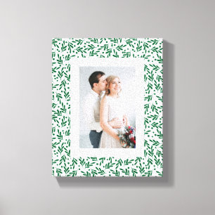 Toile Festif vert et blanc   Vacances