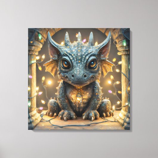 Toile Festivals Lumières Chibi Gargoyle Dragon (Recto)