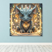 Toile Festivals Lumières Chibi Gargoyle Dragon (Insitu (Plancher de Bois))