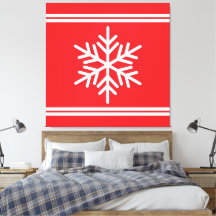 Festive Rouge brillant Blanc Racing Stripes Flocon
