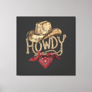 Toile Fête d'anniversaire de cow-boy occidental