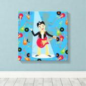 Toile Fête d'anniversaire Rock Star Boy (Insitu (Plancher de Bois))