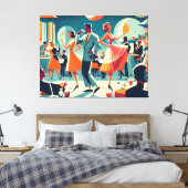 Toile Fête de Cocktail d'Ère Spatiale Milieu de Siècle (Insitu(Chambre))
