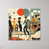Toile Fête de danse martini branchée milieu du siècle mo (Recto)