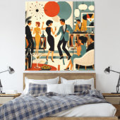 Toile Fête de danse martini branchée milieu du siècle mo (Insitu(Chambre))