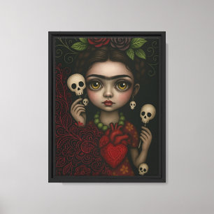 Toile Fête de la Fille Morte inspirée par Frida