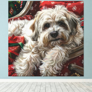 Toile Fête de Noël de Chien Havanais