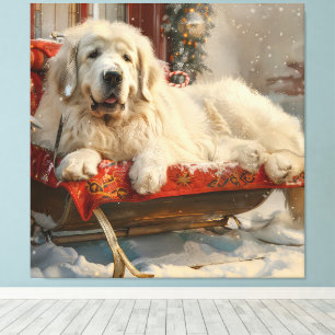 Toile Fête de Noël des Chiens des Pyrénées