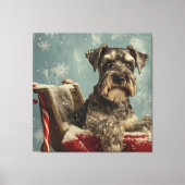 Toile Fête de Noël du chien Schnauzer (Recto)