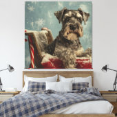 Toile Fête de Noël du chien Schnauzer (Insitu(Chambre))