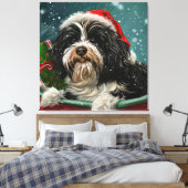 Toile Fête de Noël du chien tibétain Terrier (Insitu(Chambre))