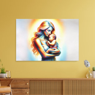 Toile Fête des Mères Amour de la maternité douce aura pa