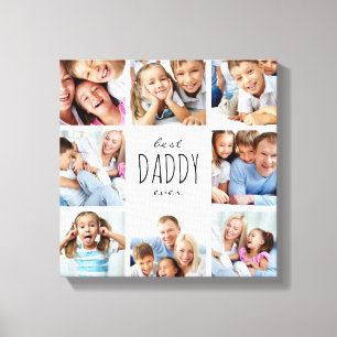 Toile FÊTE DES PÈRES best daddy ever 8 photos de famille
