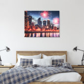 Toile Feu d'artifice dans la ville de nuit (Insitu(Chambre))