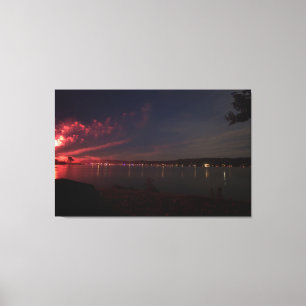 Toile Feu d'artifice sur le lac Atwood, Ohio