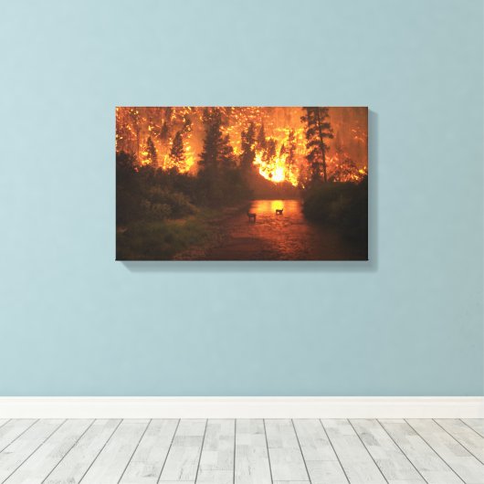 Toile Feu de forêt - Cerf (Insitu (Plancher de Bois))