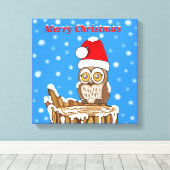 Toile Feu de neige la Chouette à Noël (Insitu (Plancher de Bois))