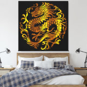 Toile Feu Doré : Gravure d'un Dragon (Insitu(Chambre))