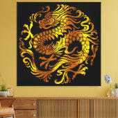 Toile Feu Doré : Gravure d'un Dragon (Insitu(Salon))