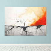 Toile Feu et glace et presque rien de beau 3 (Insitu (Plancher de Bois))