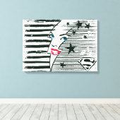 Toile Feu Supergirl avec visage (Insitu (Plancher de Bois))